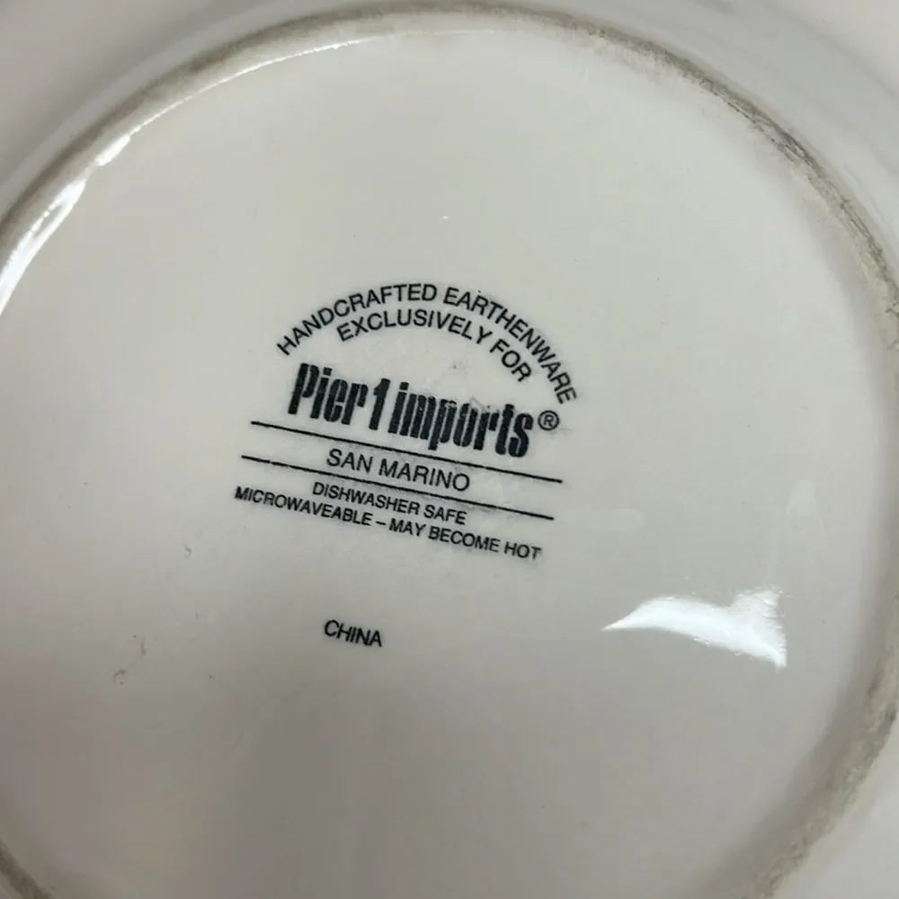 Pier One Imports Salad plates San Marino Handcrafted Earthenware 8 1/2 In Set 3